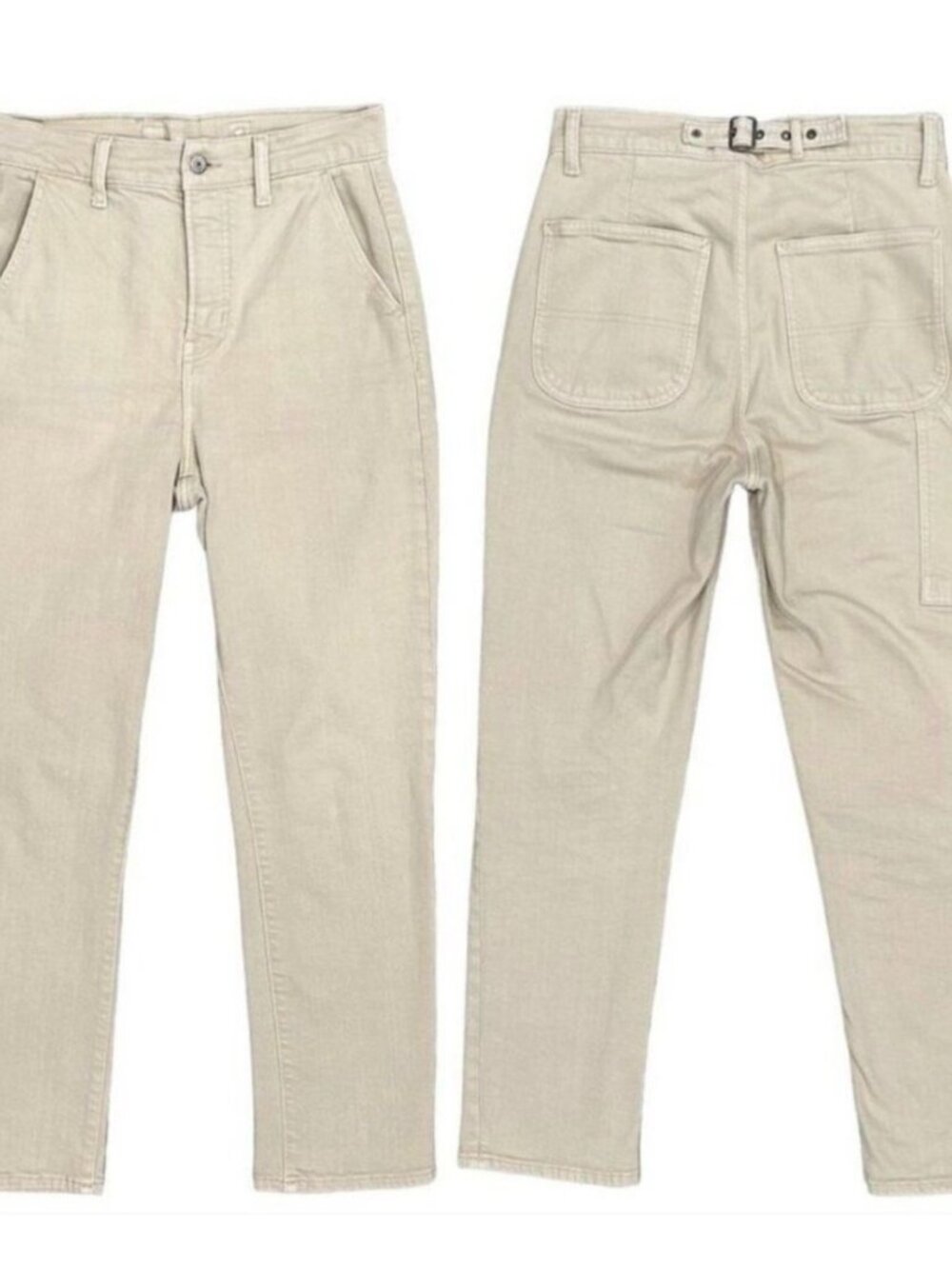 Old Navy Women's Sky-Hi Straight Carpenter Pants‎ Sand Beige size 8